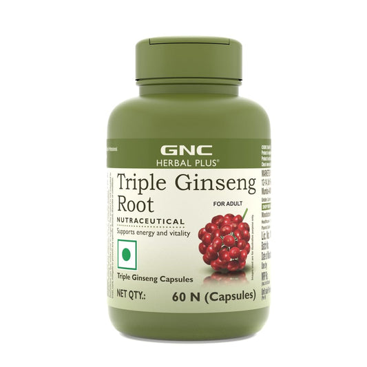 GNC Herbal Plus Triple Ginseng with Korean, American & Siberian Ginseng | 60 Cap