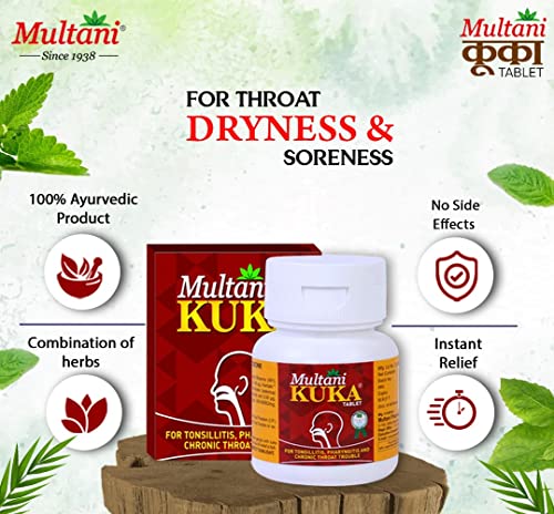 Multani Kuka Tablet | Useful In Tonsillitis, Pharyngitis & Chronic Throat Trouble | 100% Natural & Ayurvedic | Get Relief From Tonsils & Swollen Issues | 50 Tablets