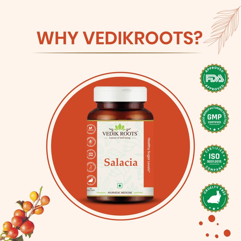 Vedikroots Salacia Oblonga Capsules – 60 Capsules | Supports Healthy Bl- image 5