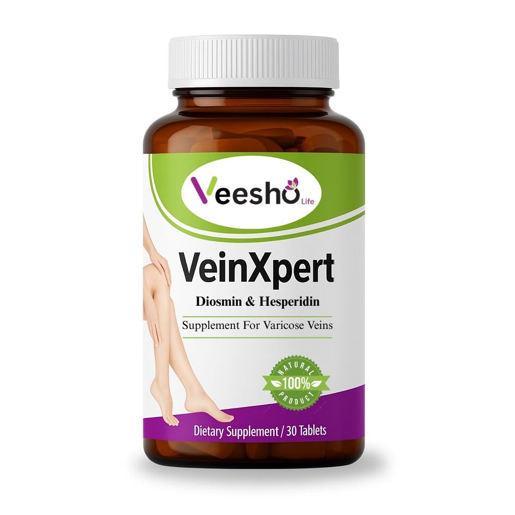 VeinXpert Varicose Vein Support | Ayurvedic Supplement for Leg Swelling, Heaviness & Pain Relief | Natural Circulation & Vein Health Formula with Diosmin, Hesperidin & Horse Chestnut | 30 Tablets
