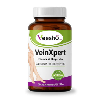VeinXpert Varicose Vein Support | Ayurvedic Supplement for Leg Swelling, Heaviness & Pain Relief | Natural Circulation & Vein Health Formula with Diosmin, Hesperidin & Horse Chestnut | 30 Tablets