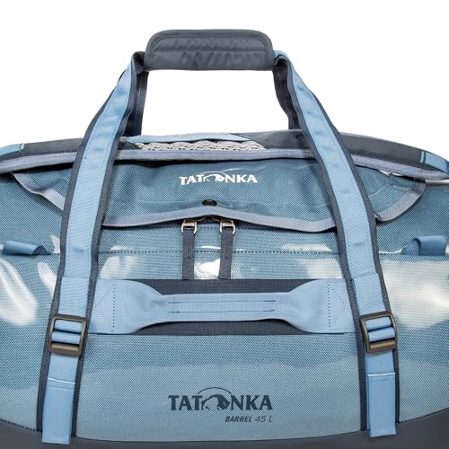 Tatonka Unisex-Adult Durable Travel Bag with Stowable Backpack Shoulder Straps, Elemental Blue, 45 L, Durable Travel Bag With Stowable Backpack Shoulder Straps