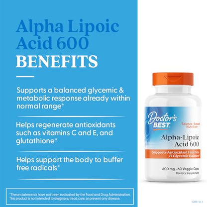 Doctor's BEST Alpha-Lipoic Acid 600 Mg 60 Veggie Caps