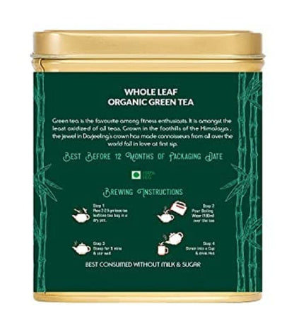 Tifusion Organic Green Tea For Healthy hair Glowing Skin & Relaxation | 100% Natural Whole Loose Leaves Herbal Tea Rich in Anti Oxidants | For Weight Loss (30 Tea Bags, 30 Serving Cups)