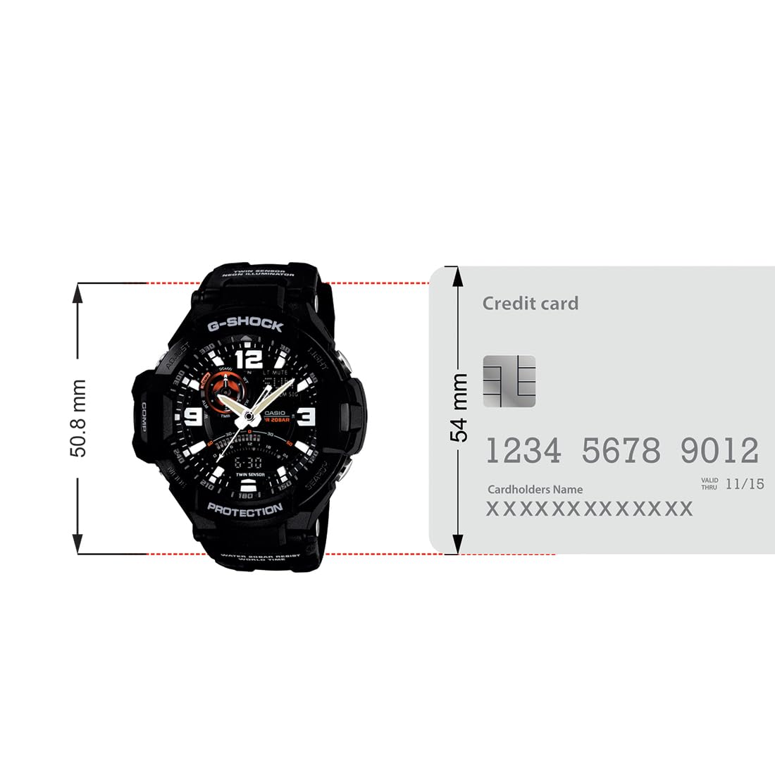 Casio G-Shock GA-1000-1ADR Analog-Digital Black Dial Men Watch Black Resin Strap (G435)