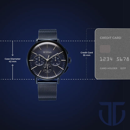 Titan Analog Anthracite Dial Men's Watch-90200QM01- image 2