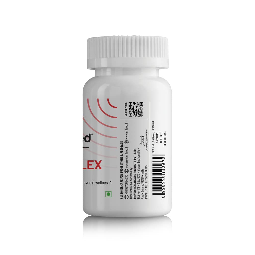 Unived Basics B-Complex | 100% RDA of 8 Essential B-Vitamins | Healthy Energy Levels & Metabolism | 60 Vegan Capsules