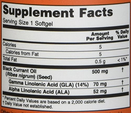 Now Foods Black Currant Oil 500mg (70mg GLA), 100 softgels (Pack of 2)- image 3