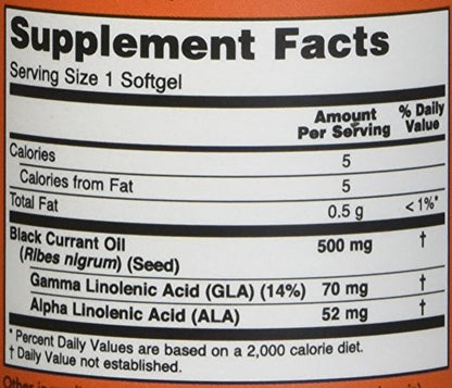 Now Foods Black Currant Oil 500mg (70mg GLA), 100 softgels (Pack of 2)- image 3