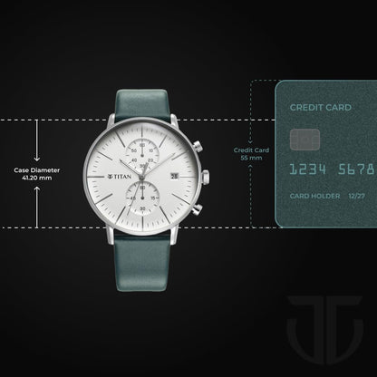 Titan Infinity Display Quartz Chronograph with Date Silver Dial Dark Te- image 4