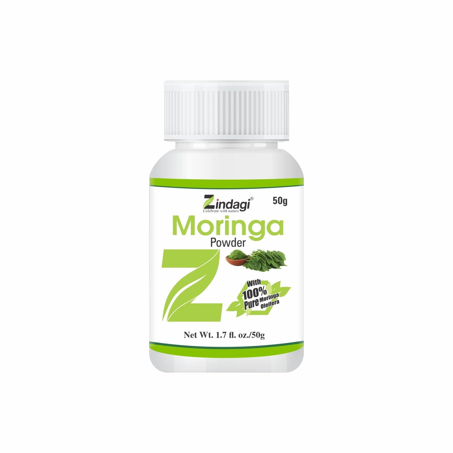 Zindagi Moringa Extract Capsules - Natural Health Supplement - Pure Moringa Leaves Powder Extract (60 Capsules)