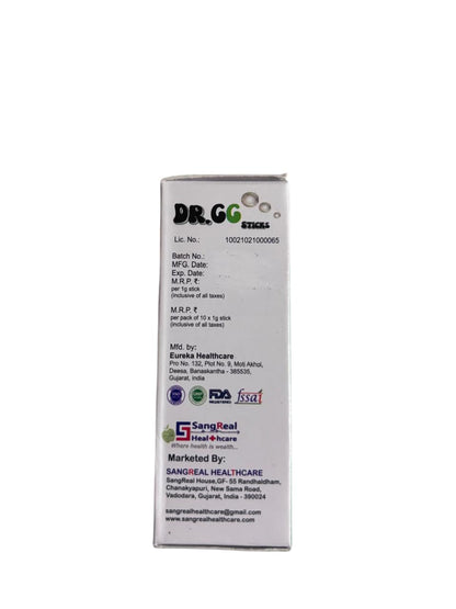 DR GG - Pack of 10 Probiotic sticks of 1g each. Lactobacillus Rhmnosus GG. Ice Vanilla flavor. Orally dispersible. Gluten & Sugar free.