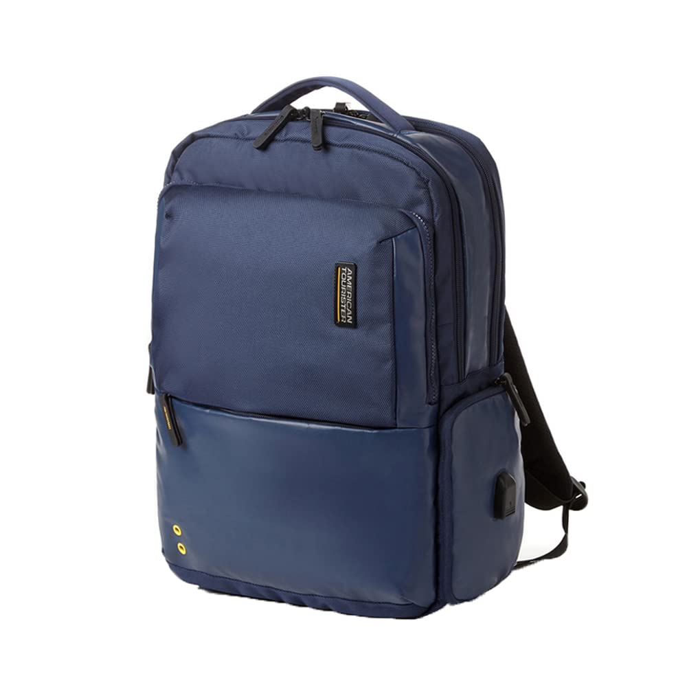 American Tourister Zork Polyester 2 Compartment Laptop Unisex Backpack (Blue,Frs