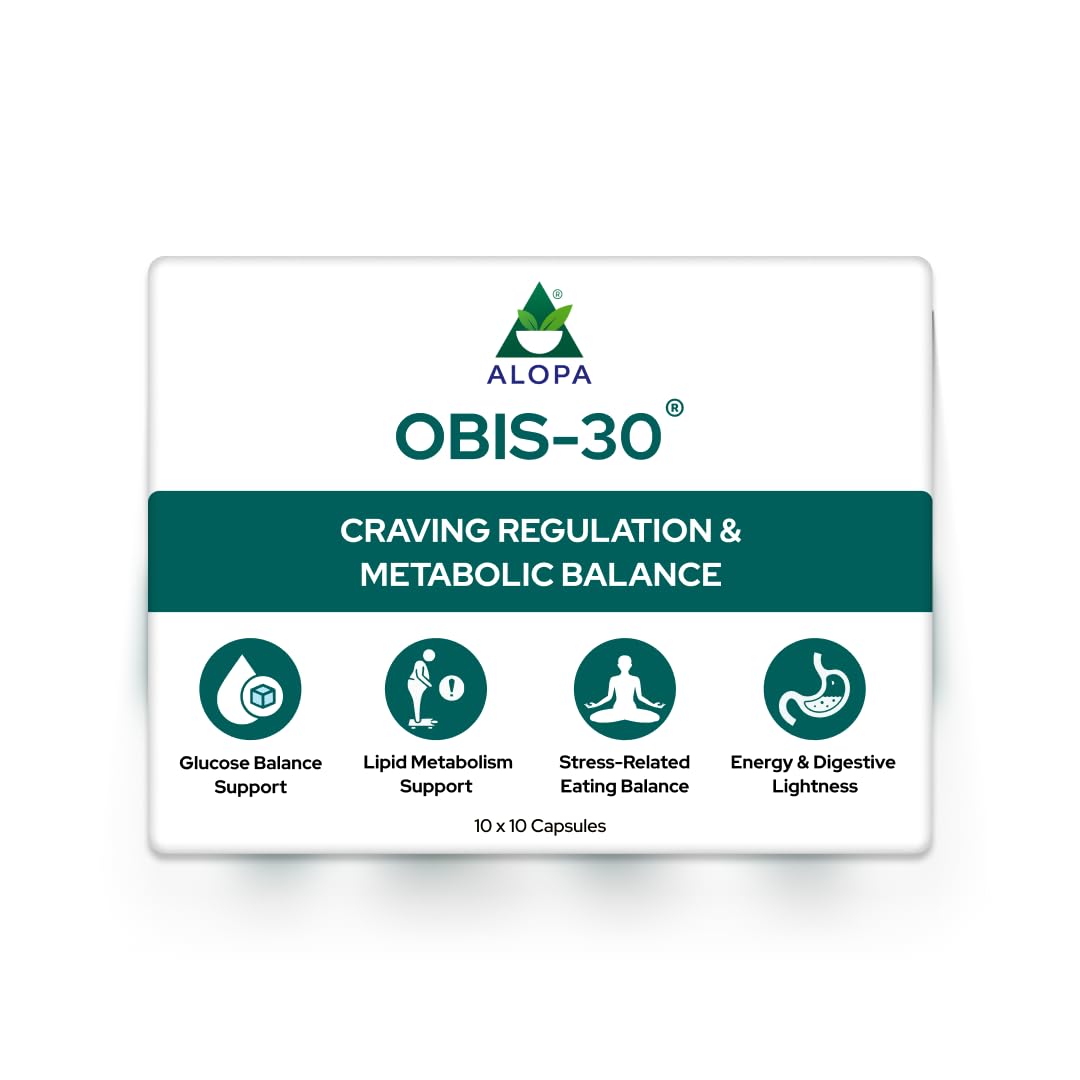 Alopa Obis-30: 10x10 Capsules – Natural Craving Control & Metabolic Reset | Reduces Sugar & Carb Cravings | Supports Mindful Weight Management, Energy & Mental Clarity | 100% Ayurvedic, Non-Addictive, Zero Side Effects