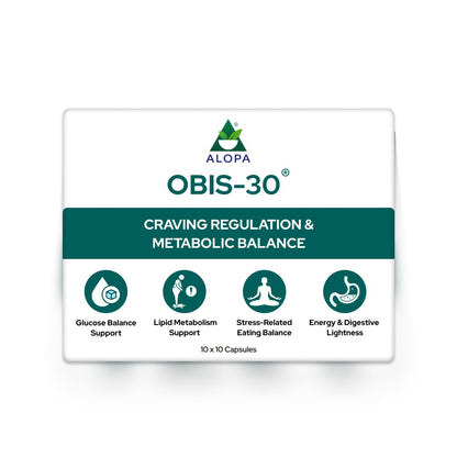 Alopa Obis-30: 10x10 Capsules – Natural Craving Control & Metabolic Reset | Reduces Sugar & Carb Cravings | Supports Mindful Weight Management, Energy & Mental Clarity | 100% Ayurvedic, Non-Addictive, Zero Side Effects