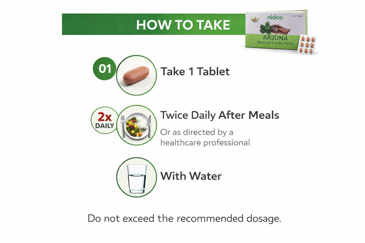 NIDCO Herbal Heritage Arjuna 60 Tablets | Promotes Heart Health | Healthy Metabolism Manages Cholesterol Level | Blood Pressure Support | 500mg/Serving (Pack of 1)
