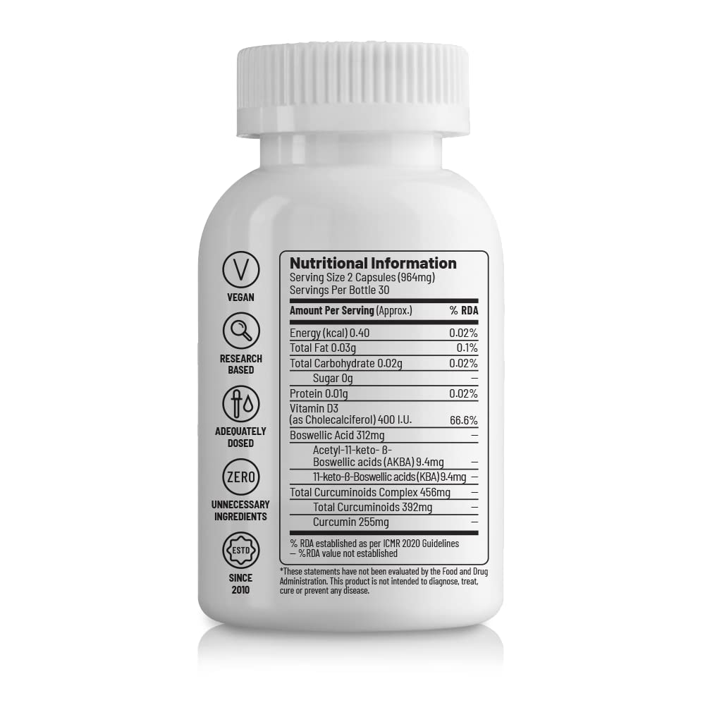 Unived Colox, For Exercise-Induced Inflammation, Injury, & Rehab | Pain Relief, Supports Muscle & Tissue Strengthening, Joint Support | Boswellia, BCM-95® Curcumin, D3| 60 Capsules, 1 month Supply