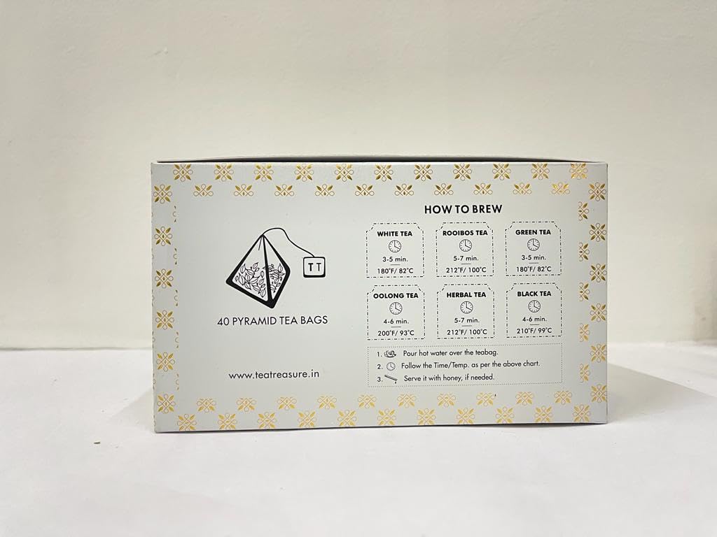 Tea Treasure - Spearmint Herbal Tea - 40 Tea Bags | Caffeine Free Mint Tea helps in Digestion, Hormonal Balance, PCOS, Weight Management & Reduces Facial Hair | 40 TB