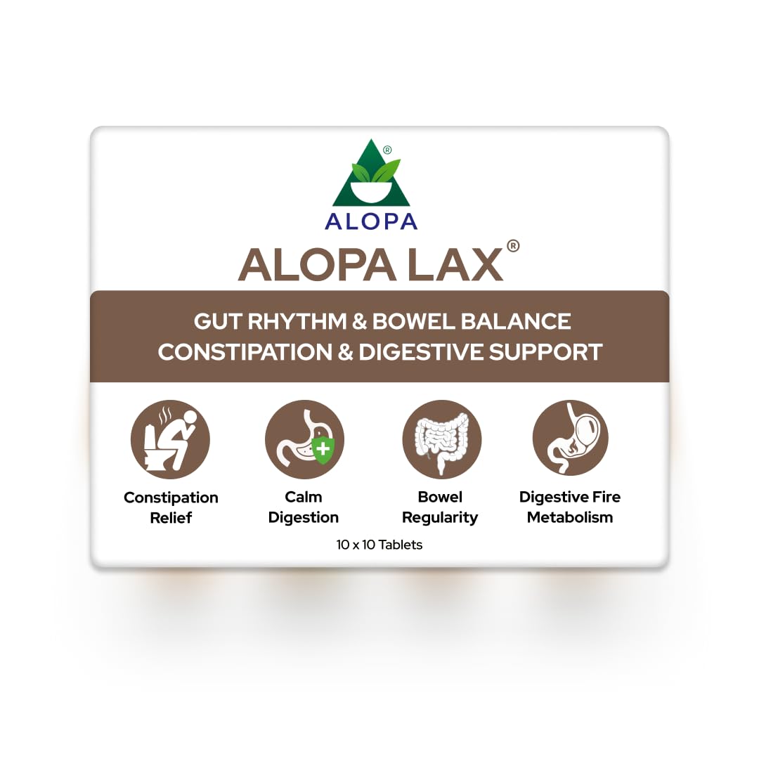 Alopalax: 10x10 Tablets – Ayurvedic Chronic Constipation Solution for Adults | Ideal after Surgery, during Pregnancy, or for Age-Related Digestive Issues | Promotes Healthy Bowel Movement, Digestion & Comfort | Natural, Safe & Zero Side Effects