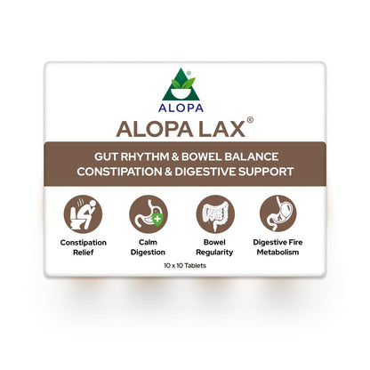 Alopalax: 10x10 Tablets – Ayurvedic Chronic Constipation Solution for Adults | Ideal after Surgery, during Pregnancy, or for Age-Related Digestive Issues | Promotes Healthy Bowel Movement, Digestion & Comfort | Natural, Safe & Zero Side Effects
