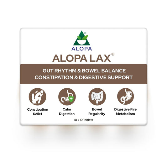 Alopalax: 10x10 Tablets – Ayurvedic Chronic Constipation Solution for Adults | Ideal after Surgery, during Pregnancy, or for Age-Related Digestive Issues | Promotes Healthy Bowel Movement, Digestion & Comfort | Natural, Safe & Zero Side Effects