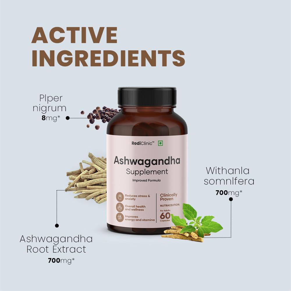 RediClinic Ashwagandha Capsules | Stress & Anxiety Relief Capsules | Re- image 7