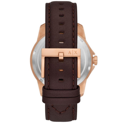 Armani Exchange Leather Analog Brown Dial Men Watch-Ax1740, Brown Band