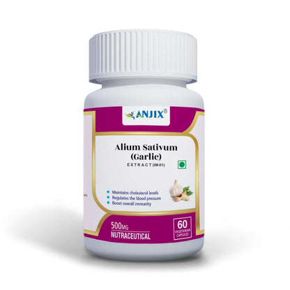 Anjix Garlic Extract, Allium sativum capsules, Supports immune health, 2% Allicin, 500 mg
