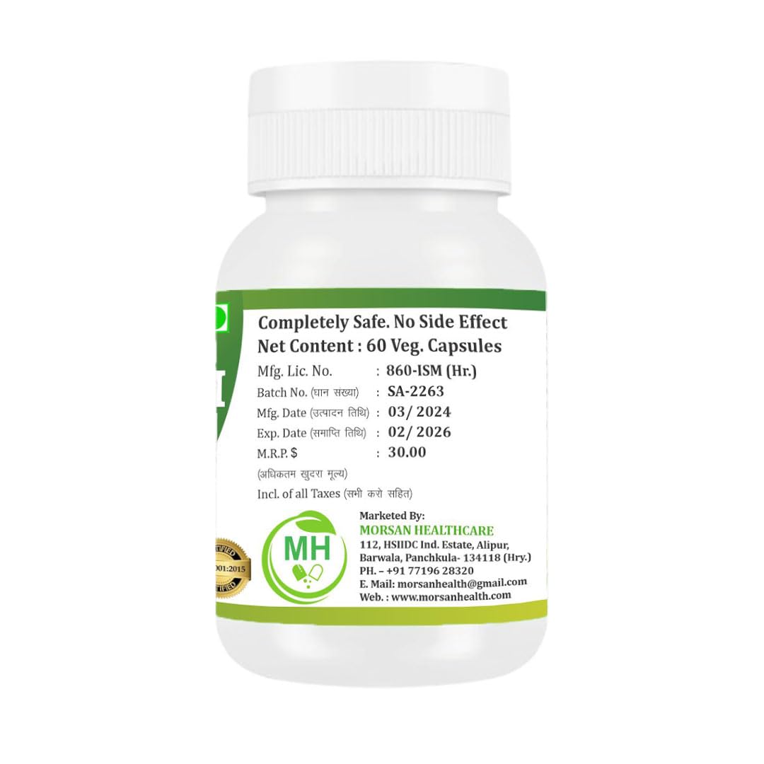 MORSAN HEALTHCARE | Jatamansi Capsules 500mg – 60 Count | Vegetarian | Plant-Based | Herbal Supplement | No Artificial Additives | Gluten-Free | Organic (pack of 1)
