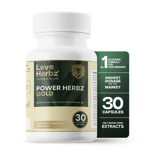 Power Herbz Gold Gokshura Tablets for Men | 100% Ayurvedic T Booster & Performance Capsule for Men | Boosts Stamina | Horse Fire Tablets 30 Capsules | Himalayan Herbals Gokshura, Pure Ashwagandha & Pure Shilajit.