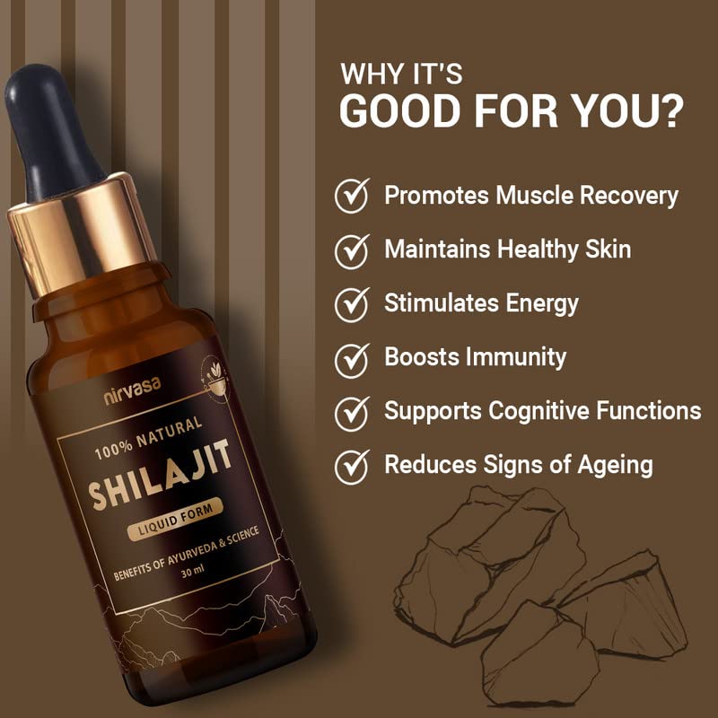 Nirvasa Shilajit Liquid, Ayurvedic, Raw Shilajit for men - 30 ml X 1- image 5