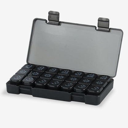 LOOM TREE® Weekly Pill Organizer Large Travel Medicine For Supplements Black | Health Care | Pill Boxes, Pill Cases