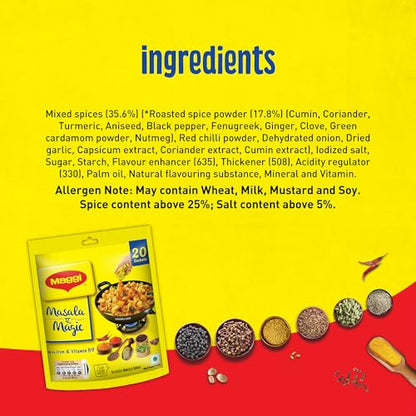 MAGGI Masala-ae-Magic Vegetable Masala, All in One | 120g Pouch (6g x 20 Sachets)