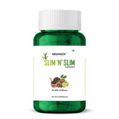 Neuhack Slim N Slim Weight & Fat Management Ayurvedic Veg capsules with Garcinia combogia - 60 caps