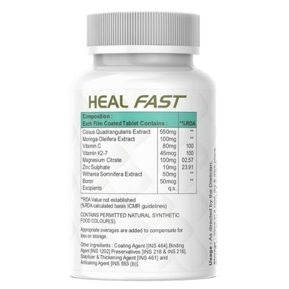 RITE AID HEALTH CARES Heal Fast Nutraceutical Tablets 20 Count | Bone Wellness Supplement with Calcium to Help Support Daily Bone, Ligament and Tendon Nutrition
