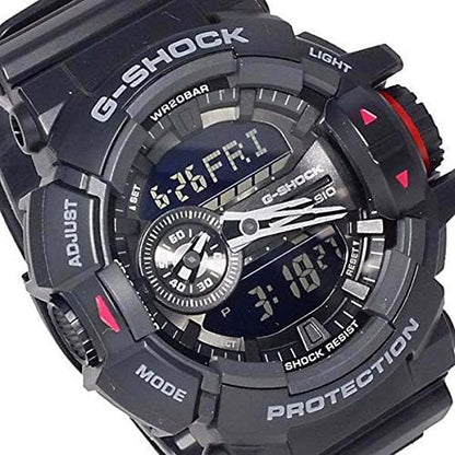 Casio G-Shock GA-400-1BHDR Black & Red Analog-Digital Dial Black Resin Strap Men's Watch Shock and 200M Water Resistant G566