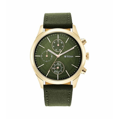 Titan Neo Splash Green Dial Quartz Analog with Date Fabric Strap Watch for Men-N