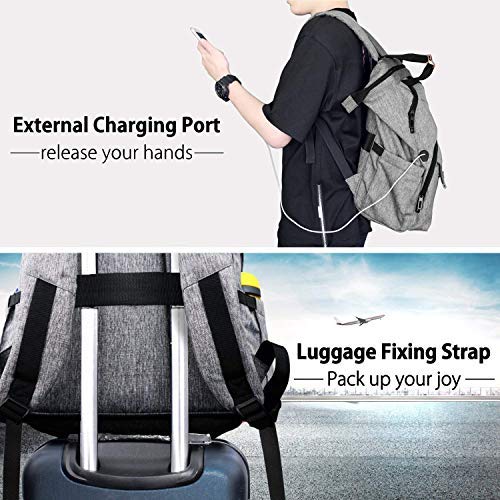 Hap Tim Laptop Backpack 15.6/14/13.3 Inch Laptop Bag Travel Backpack for Women/Men Waterproof School Computer Bag Large Capacity Bookbag for College/Travel/Business (7651US-G)