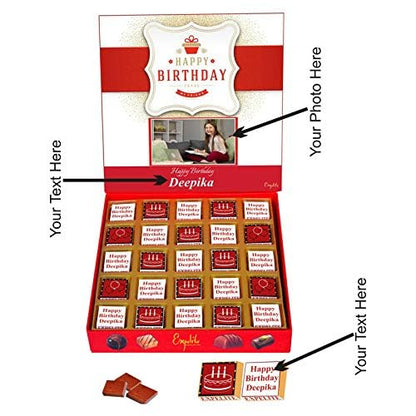 Expelite Personalised Chocolates with Names/Photo - 25 pc Personalized Chocolates for Birthday