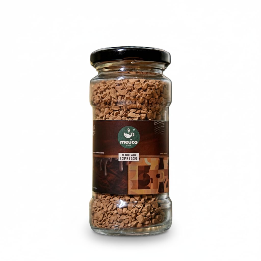 MEUCO & BEANS Be Ziddi With Espresso Instant Coffee 50g Jar | Intense & Aromatic Blend | Strong Yet Smooth Taste | Premium Coffee Powder | Quick Dissolve | Hot & Cold Coffee