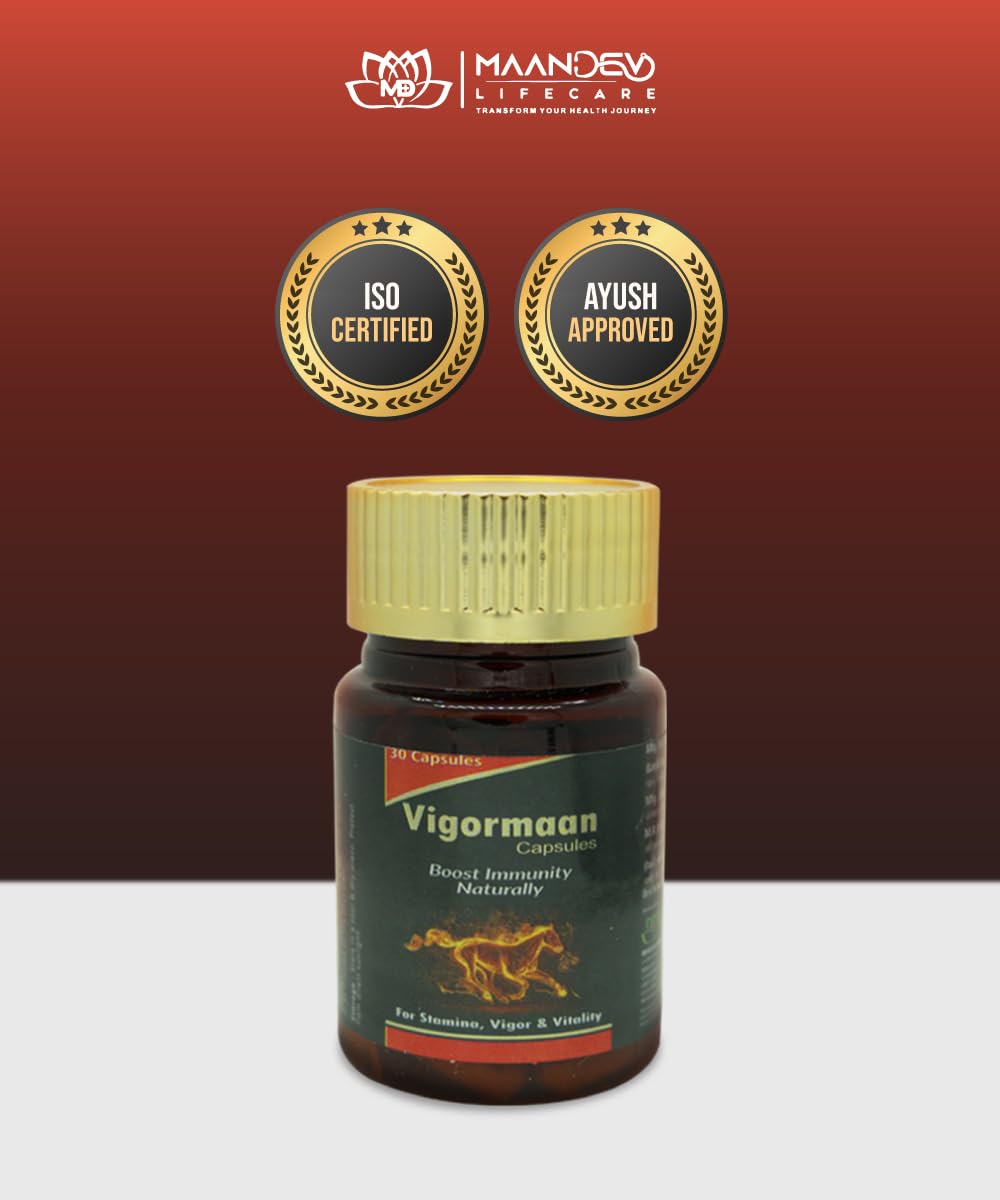 Ayurvedic Stamina & Vitality Supplement for Men with Shilajit, Safed Musli, Kaunch Beej & Gokhru | Supports Strength, Energy, Endurance, Fitness | 30 Capsules