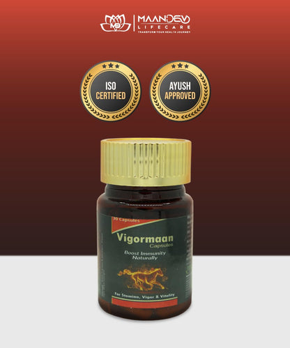 Ayurvedic Stamina & Vitality Supplement for Men with Shilajit, Safed Musli, Kaunch Beej & Gokhru | Supports Strength, Energy, Endurance, Fitness | 30 Capsules