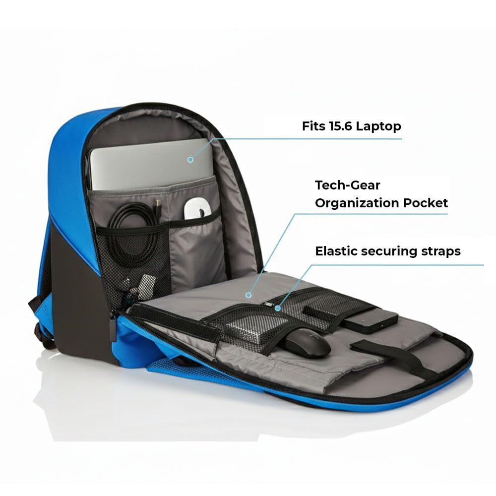 SAGEWARE Unisex LED Backpack – Custom Pixel Display Bag for Laptop, School & Fashion (20 L) Blue
