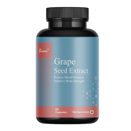 Biovencer Grape Seed Extract| Reduce Blood Pressure | Improve Bone Strength | Helps in Weight Loss | Pack of 60 Veg Capsule