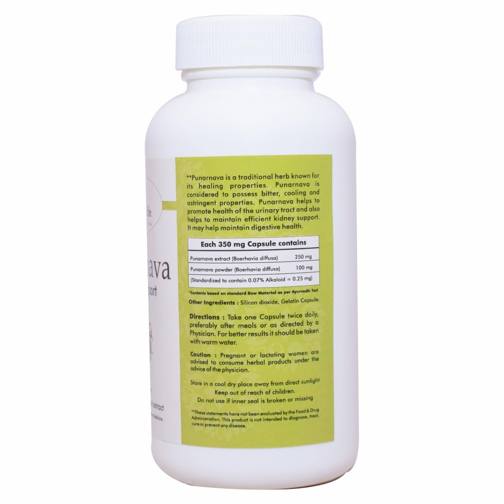 Ayurvedic Life Punarnava Capsules 350mg Capsules, Natural, 120 count- image 3