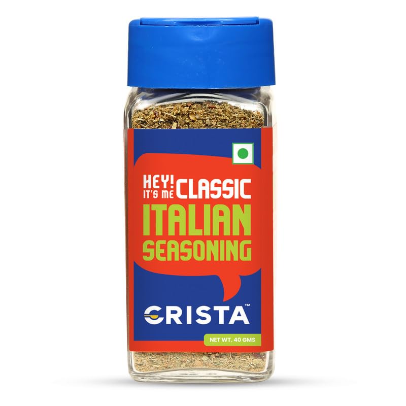 CRISTA Classic Italian Seasoning | Pizza & Pasta Seasoning | Vegan | Fresh & Flavourful | Zero added Colours, Fillers, Additives & Preservatives | 40 gms