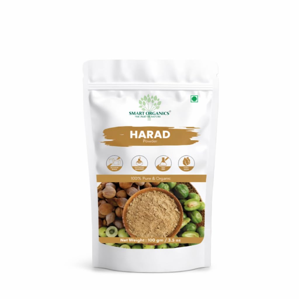 SMART ORGANICS Harad Powder for Digestion and Detox | Organic Jaivik Bharat Certified Terminalia Chebula | No Preservatives Haritaki Kadukkai Karakkaya Herbal Fruit Powder (200 Gram)