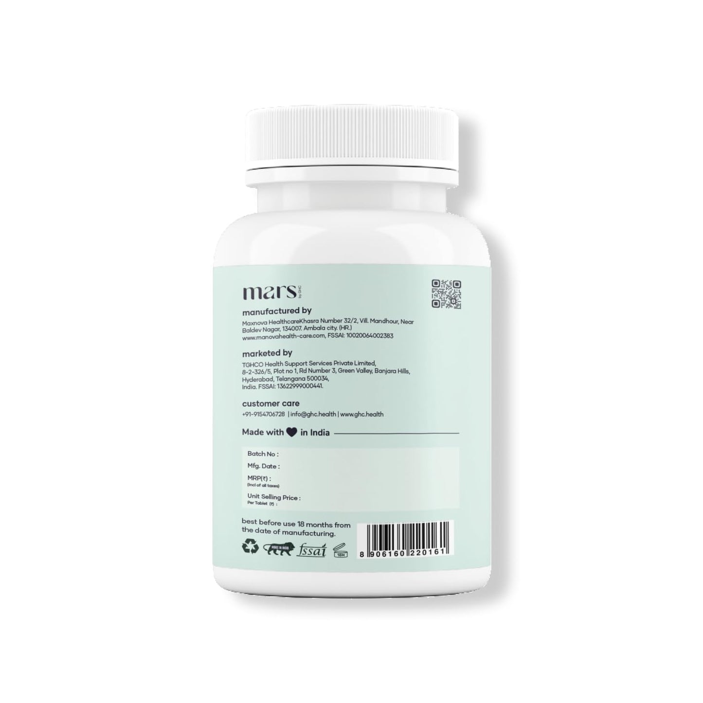 Mars by GHC Biotin Tablets - 60 Tablets | Keratin, Hair Fall Control, Nourishment | Biotin Supplement for Hair Growth, Glowing Skin | Enhances Scalp Conditions, Boosts Hair Growth
