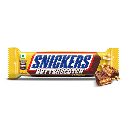 Snickers Butterscotch Flavoured Chocolate Bar | Loaded with Crunchy Peanuts, Nougat & Caramel | Irresistibly Nutty Chocolate Bar | 40g | Pack of 10