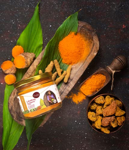 Kudej Lakadong Turmeric Powder with highest curcumin upto 9% from Meghalaya Hills| 100% Organically grown, Best haldi powder for Cooking and skin with fresh aroma| Boosts Daily health,150gms